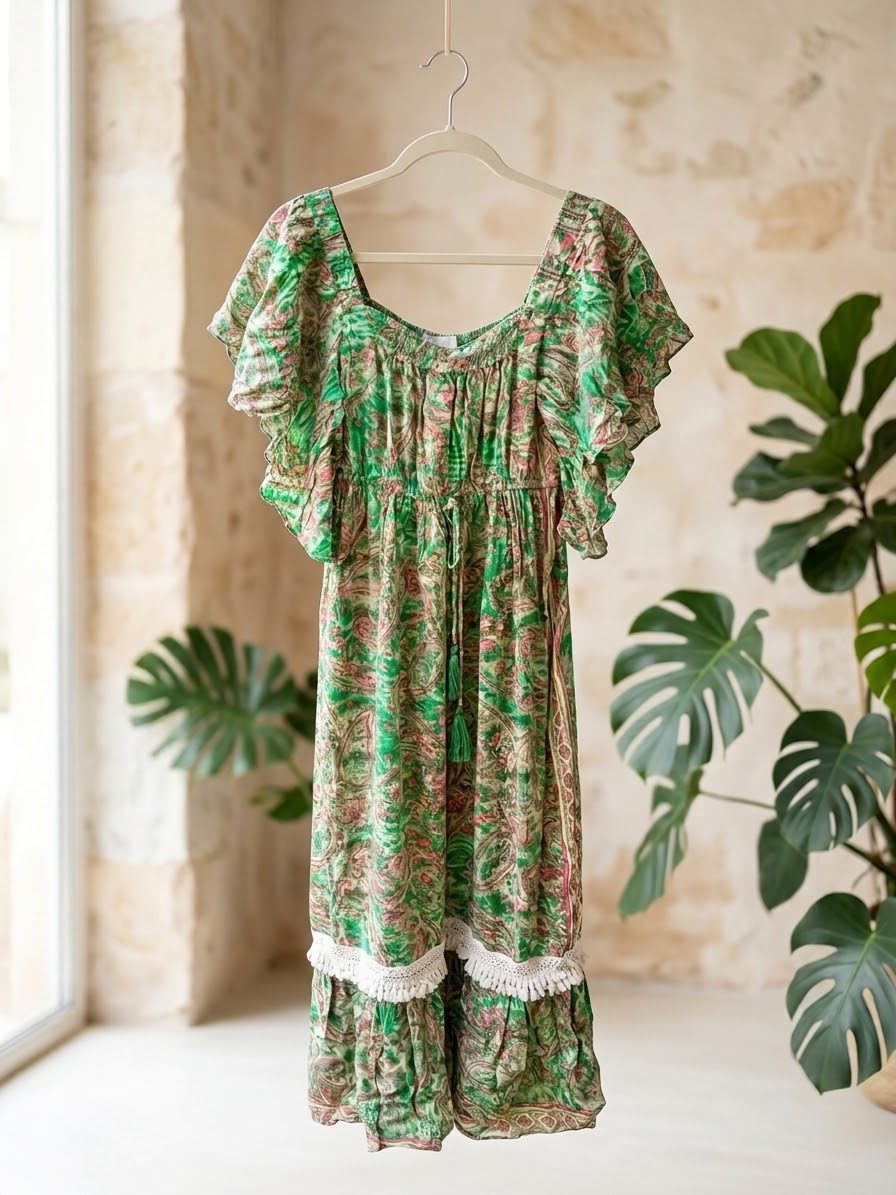 Robe verte bohème taille 40/42