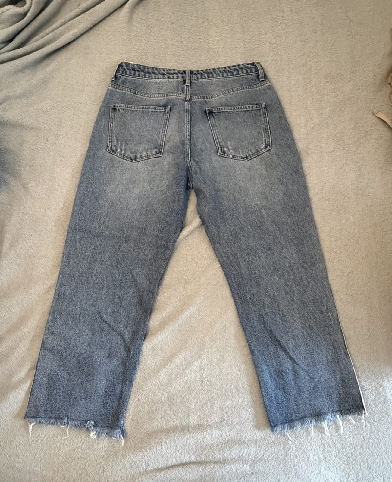 Jean femme bleu délavé bandes rouges XL Denim Collection