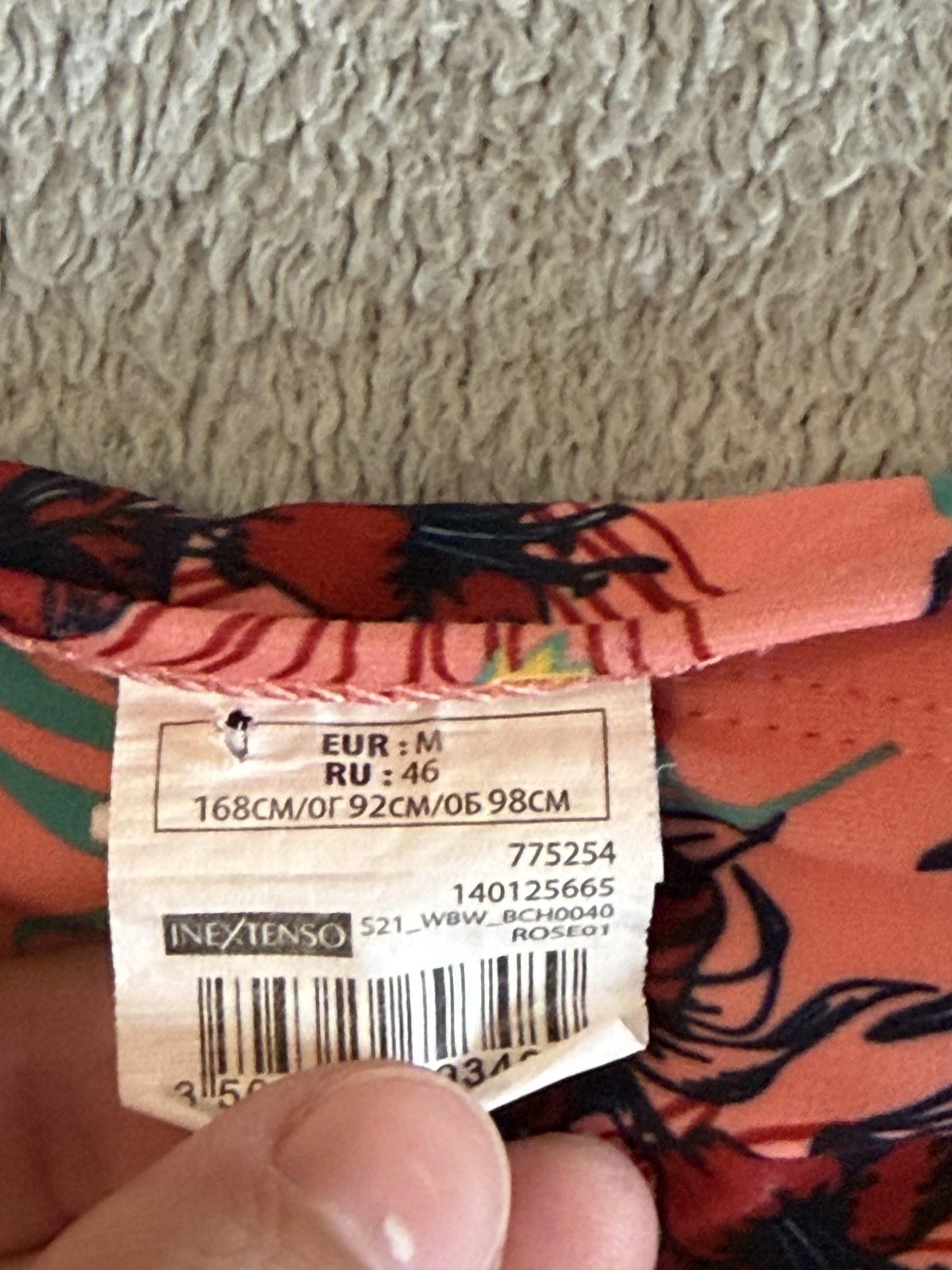 Bas de maillot de bain Inextenso fleuri corail taille M