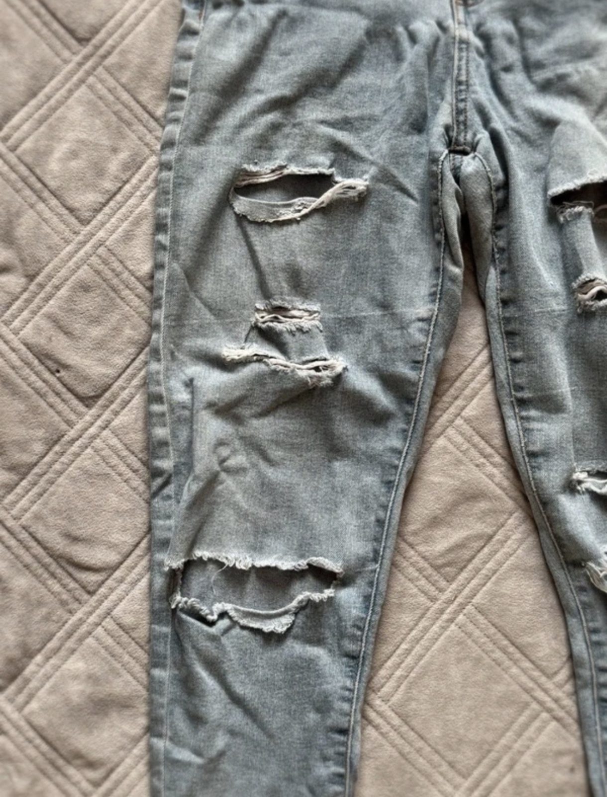 Jean skinny bleu clair déchiré femme - taille 38