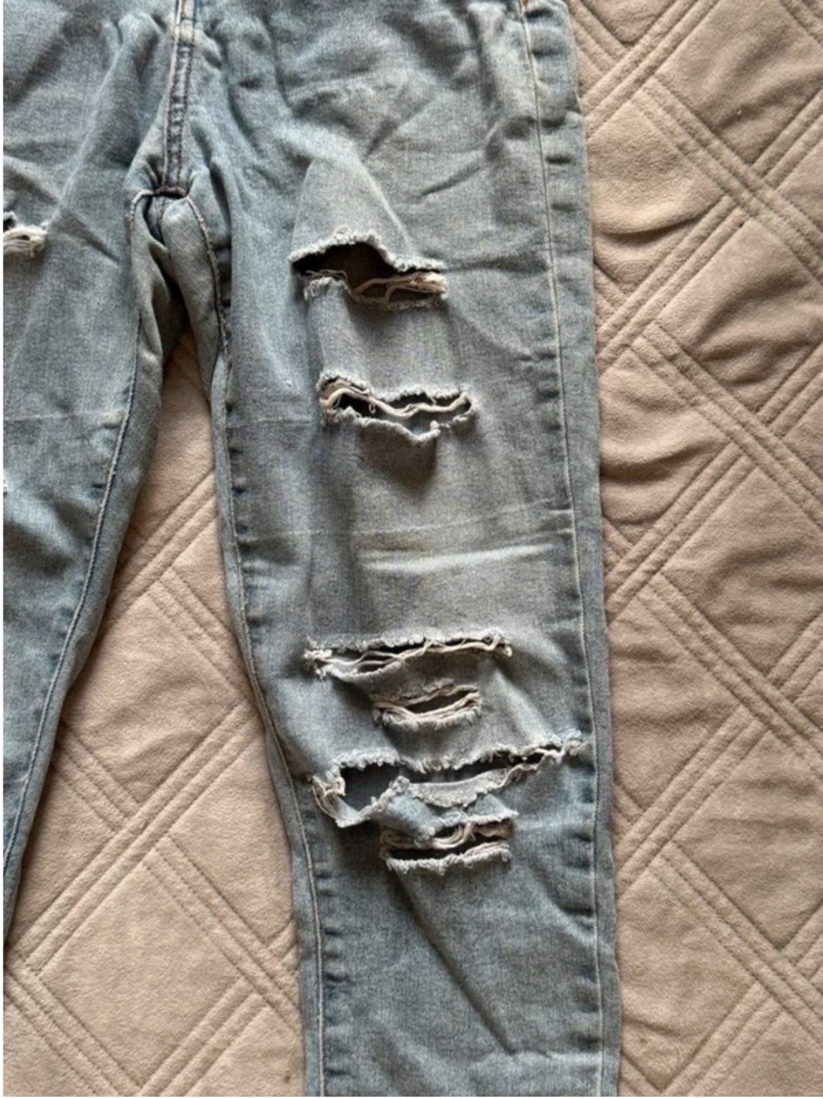 Jean skinny bleu clair déchiré femme - taille 38