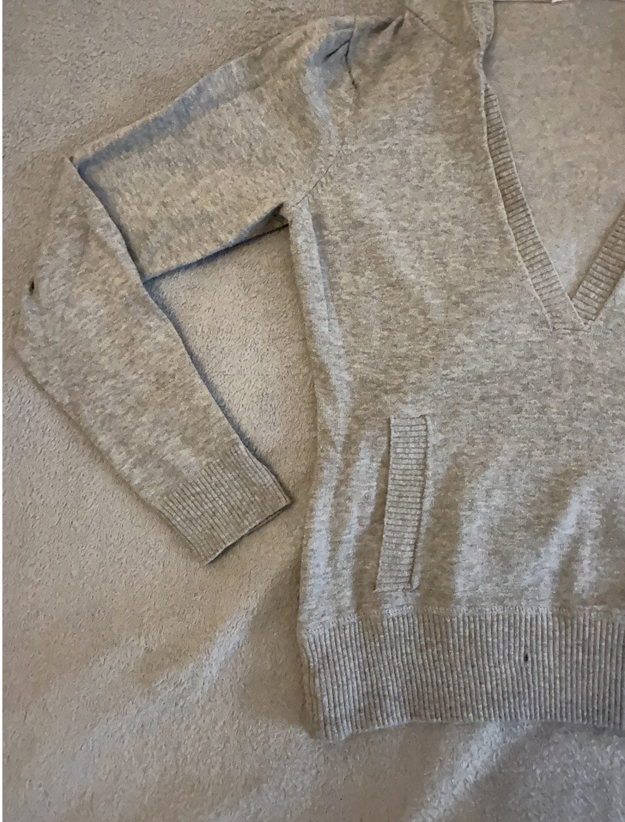 Pull à capuche gris chiné – Taille S