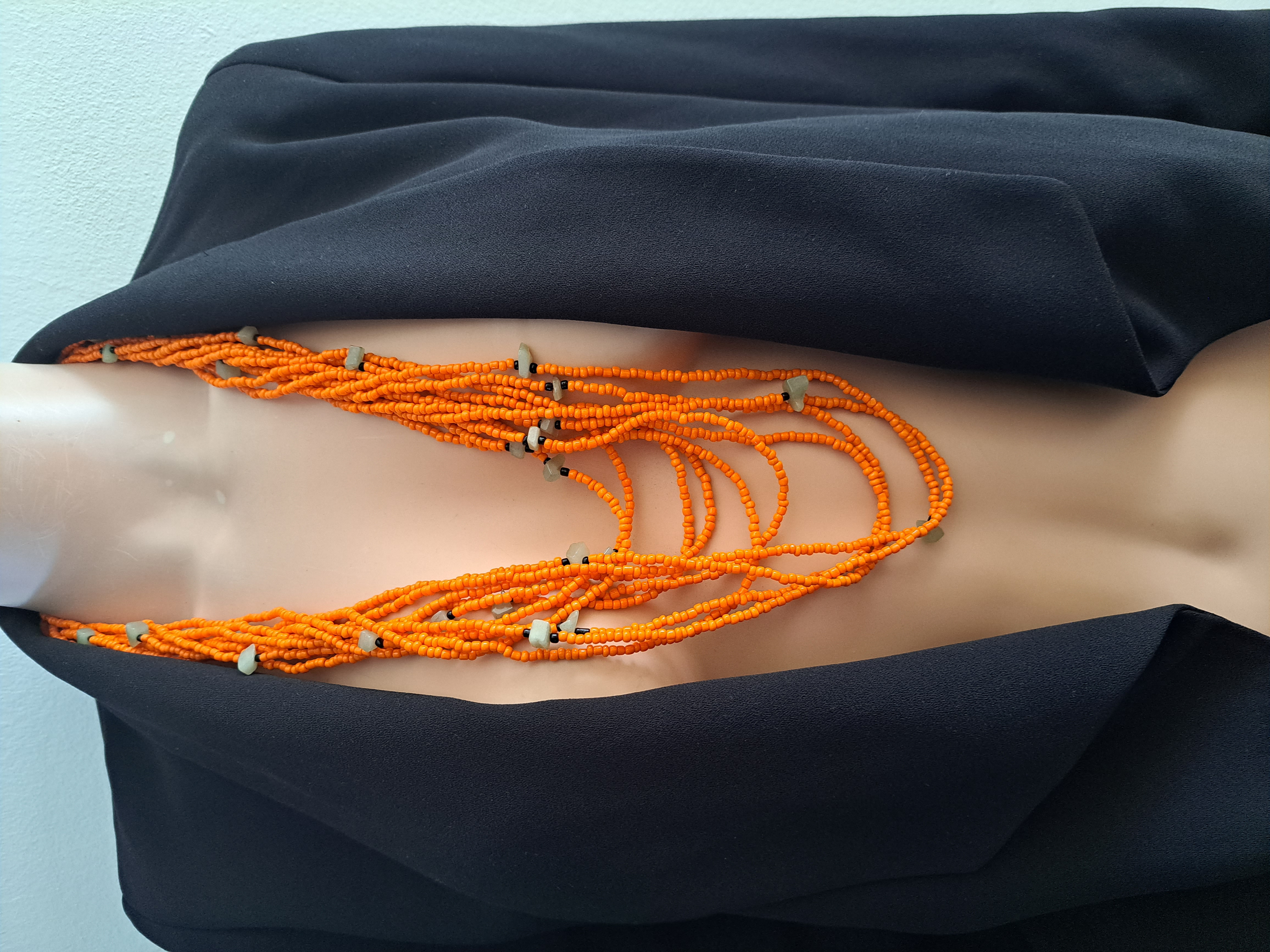 Collier perles multi rangs fait main NEUF — La Réunion