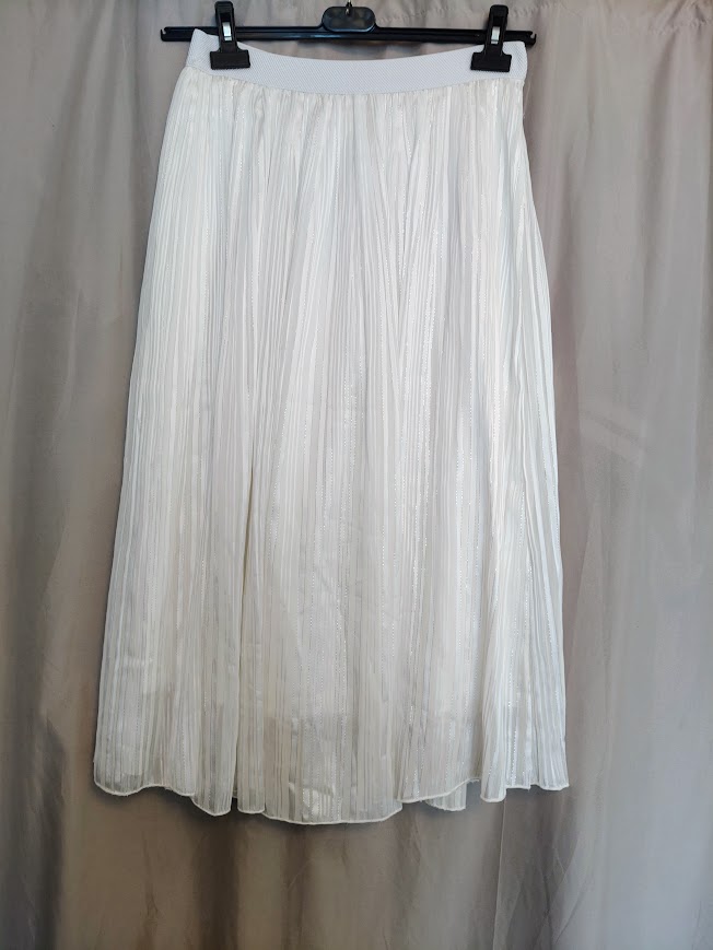 Jupe blanche irisé argenté Fem Mango t38 /40 — MANGO  — La Réunion