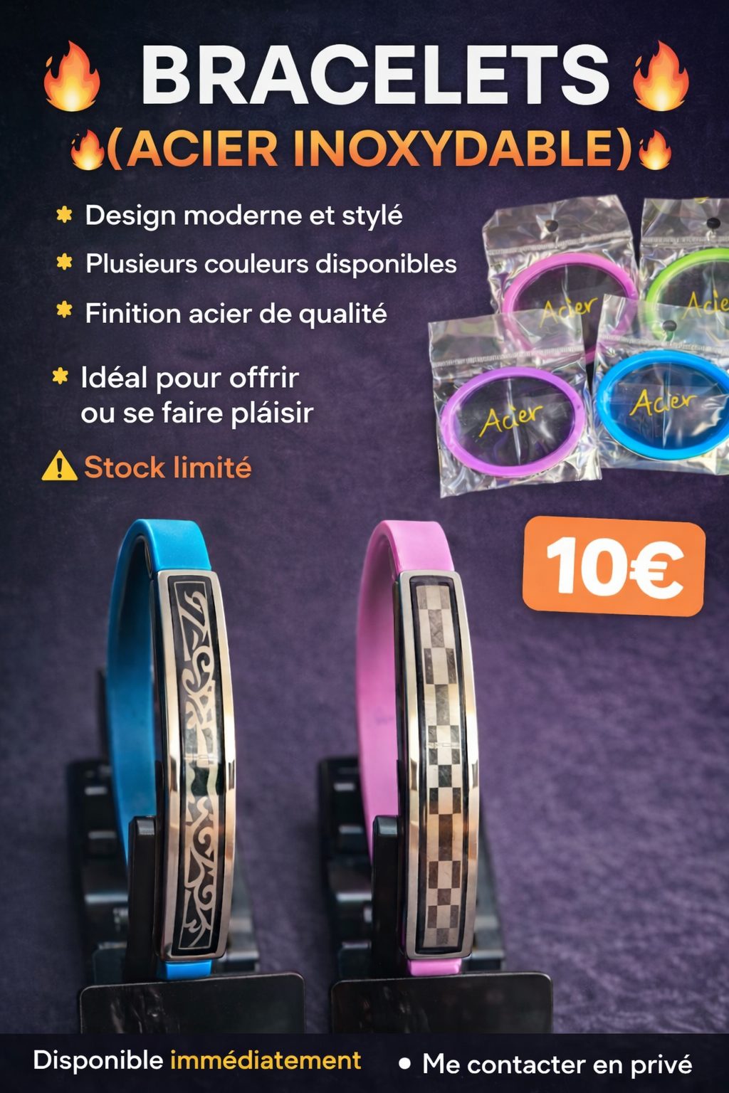 Bracelet en Acier Inoxydable Mixte