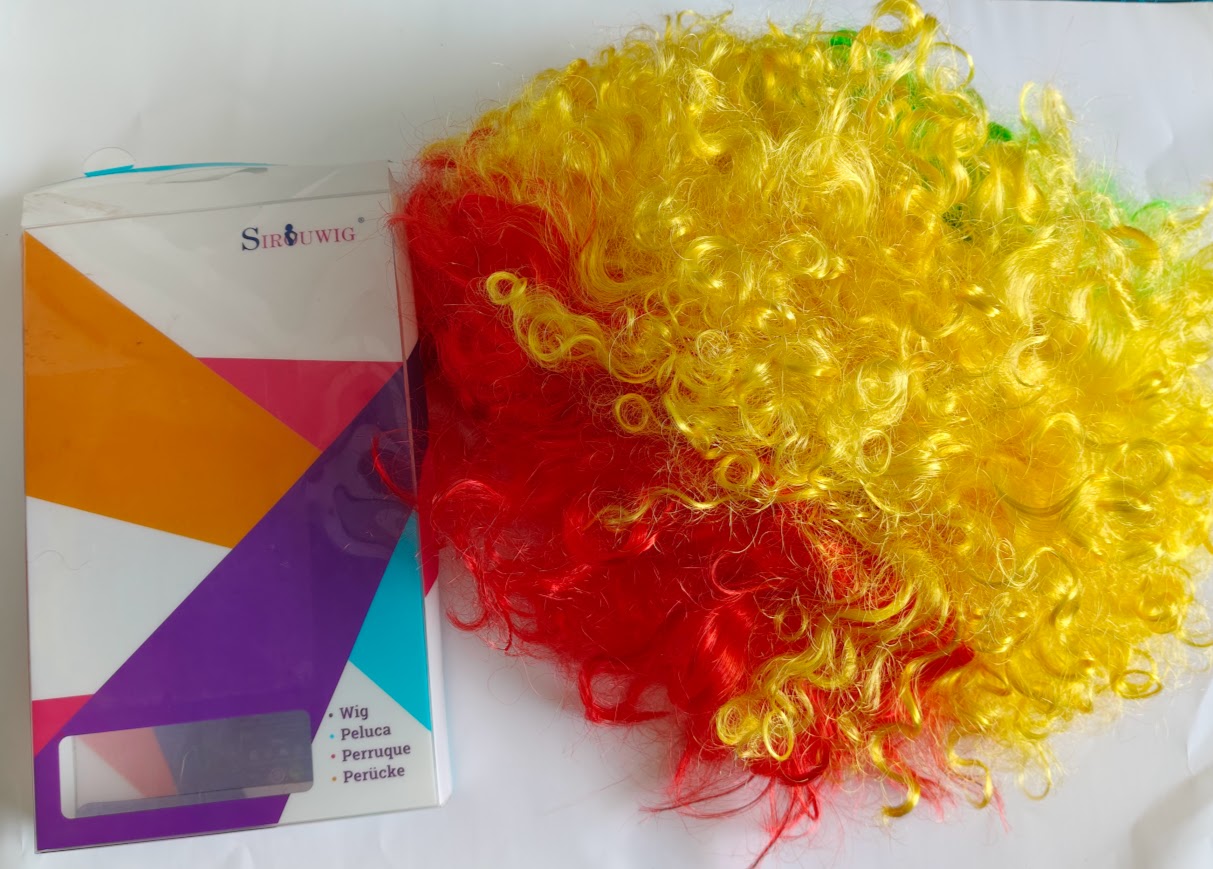 Perruque pop disco coloré ou noir Déguisement NEUF — La Réunion