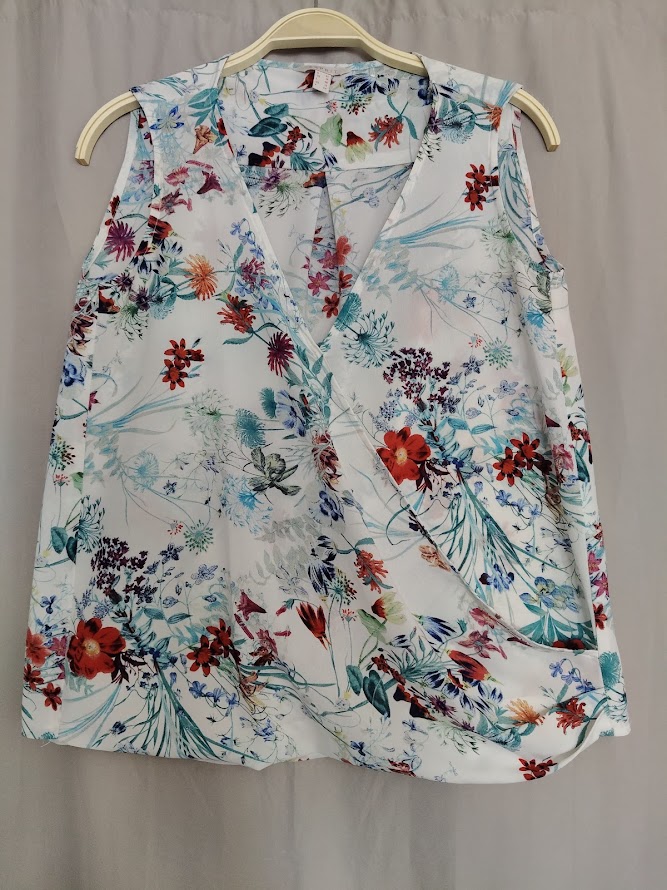 haut blousé sans manche  motif coloré TS/M — La Réunion
